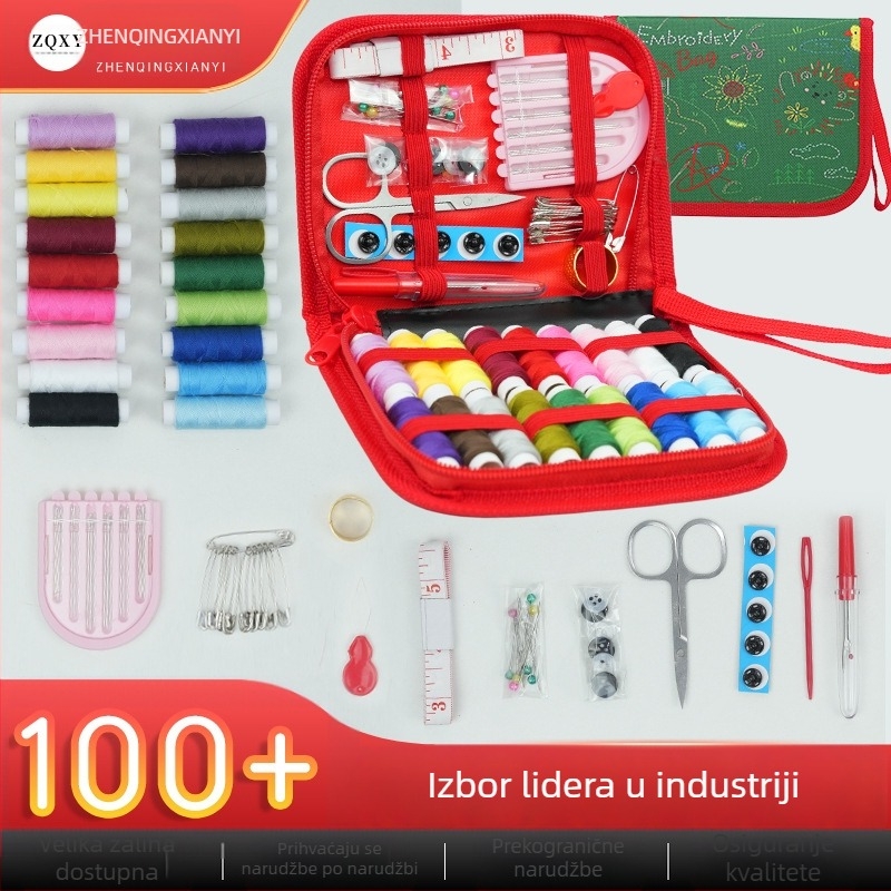Set za šivanje u stilu H: knjiga za vez i torba za vez, komplet igala i konaca, višefunkcionalni šivaći set