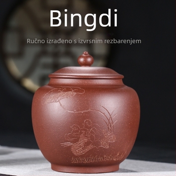 Zilaishun keramička posuda za čaj od ljubičaste pijeskovite gline, mala, retro kineski stil, 1 jin, 41210