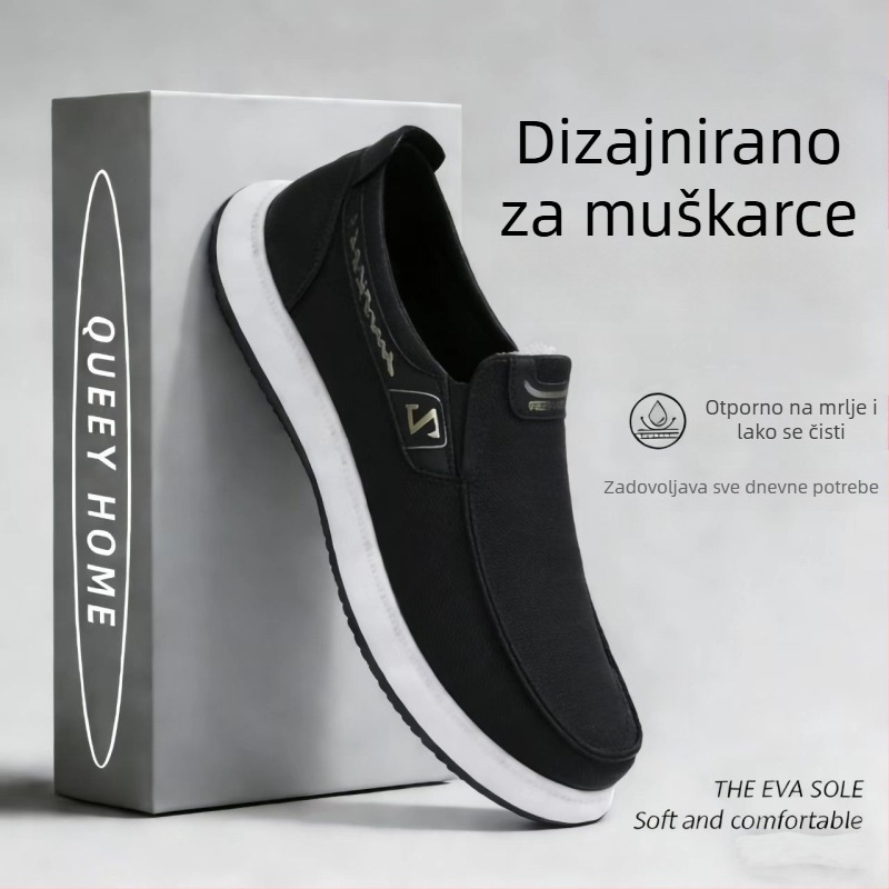 Muške prozračne platnene tenisice bez vezica, svakodnevne casual, s niskim profilom
