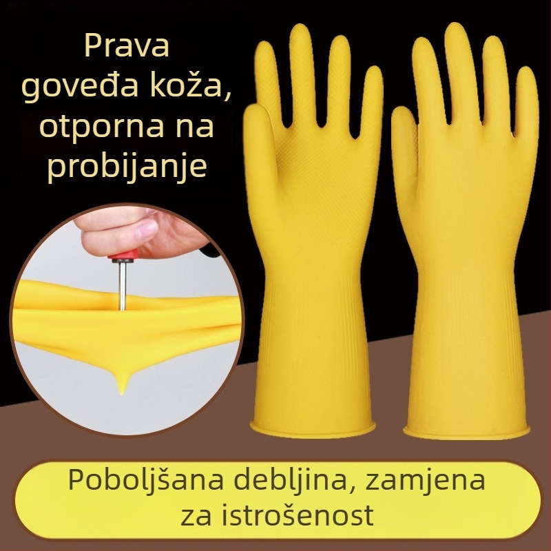 Debele rukavice od teleće tetive za kućanske poslove — otporne na masnoće i vodu, prikladne za pranje suđa, čišćenje i njegu automobila