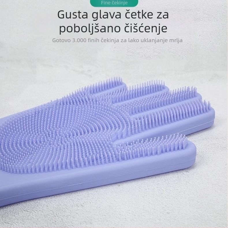 Silicone rukavice za pranje posuđa - debeli, izdržljivi za kućnu upotrebu, kuhinjsko čišćenje, pranje posuđa i pranje automobila