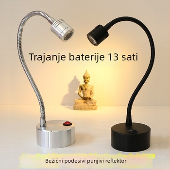 LED svjetlo s punjivim fleksibilnim vratom za vitrine s nakitom, bežično prikazno osvjetljenje, 1W/3W, kompaktno bar osvjetljenje