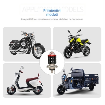 Motorska LED prednja svjetiljka H4, prednje svjetlo visoke jasnosti od aluminija s ugrađenim čeličnim kanonom
