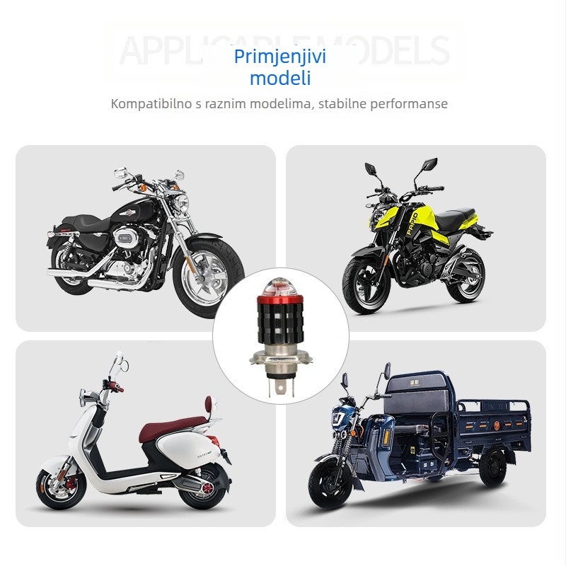 Motorska LED prednja svjetiljka H4, prednje svjetlo visoke jasnosti od aluminija s ugrađenim čeličnim kanonom