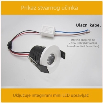 Mini LED usmjereno svjetlo za vinsku vitrinu i izložbenu vitrinu, ugrađeno 1W/3W, otvor 30-40 mm, mali otvor, efekt zvjezdane neba