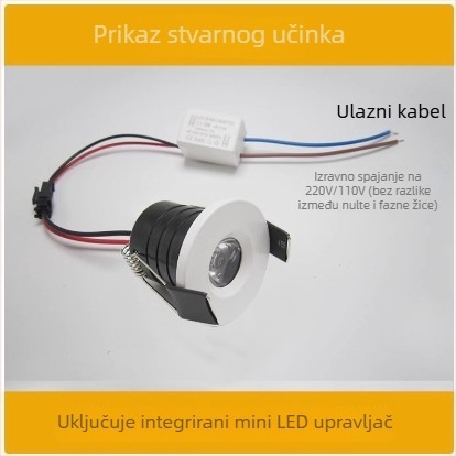 Mini LED usmjereno svjetlo za vinsku vitrinu i izložbenu vitrinu, ugrađeno 1W/3W, otvor 30-40 mm, mali otvor, efekt zvjezdane neba