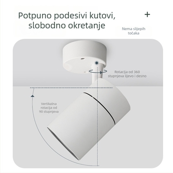 Prilagodljivi reflektor za površinski ugradnju, jedinstveno kućno stropno tračno svjetlo, LED downlight