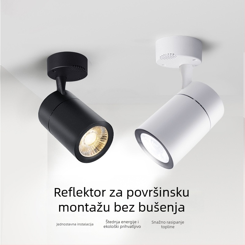 Prilagodljivi reflektor za površinski ugradnju, jedinstveno kućno stropno tračno svjetlo, LED downlight