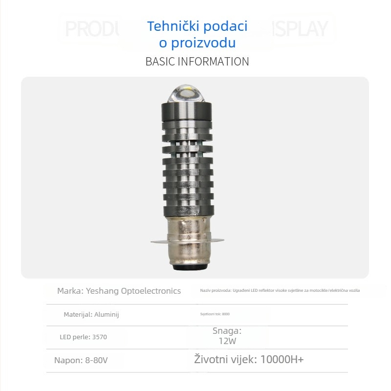 Visoko jasni LED ugrađeni spot za motocikle i električna vozila – retrofit prednjeg svjetla s dvostrukim snopom