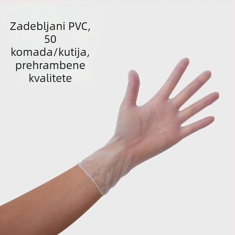 Jednokratne PVC rukavice, prozirne s uzorkom, za kuhinju i kućanstvo, otporne na ulje i vodootporne