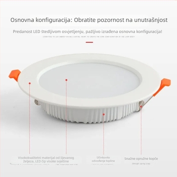 LED downlight, ugrađen u strop, ultra-tank, 5–18W, 6500K hladno bijela, CRI ≥90
