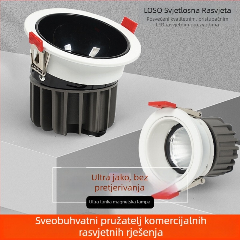 Moderno minimalističko ugrađeno zidno svjetlo za hotele i hodnike, anti-odsjaj, cilindrični downlight