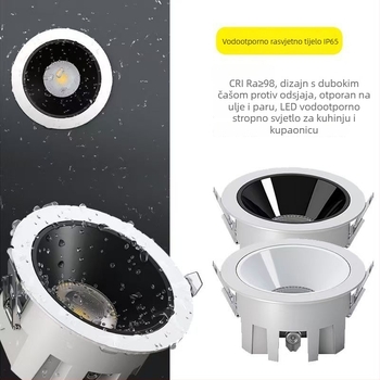 LED duboka kupola s anti-zasljepljavajućim IP65 vodonepropusni ugradbeni spot za kuhinju i kupaonicu, anti-fog, Ø75–95 mm otvor