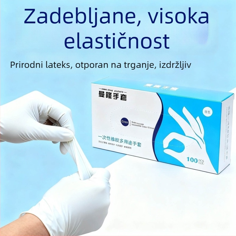 Manlong jednokratne puderirane latex rukavice za žene, vodootporne i otporne na masnoću, za pranje suđa, kućne gumene rukavice od lateksa