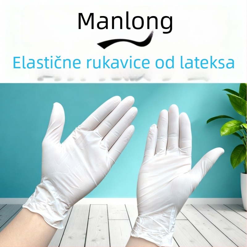 Manlong jednokratne puderirane latex rukavice za žene, vodootporne i otporne na masnoću, za pranje suđa, kućne gumene rukavice od lateksa