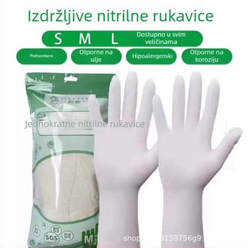 Lingpao 12-inčne nitril rukavice, jednokratne, izdržljive, deblje, prehrambene kvalitete, za kuhinju i kućnu upotrebu