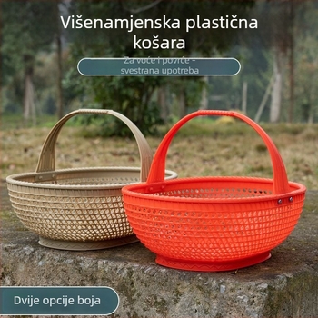 Plastična košara za voće i povrće s pretincem za jaja, prijenosna kuhinjska košara