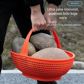 Plastična košara za voće i povrće s pretincem za jaja, prijenosna kuhinjska košara