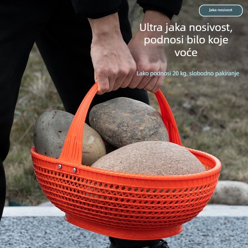 Plastična košara za voće i povrće s pretincem za jaja, prijenosna kuhinjska košara