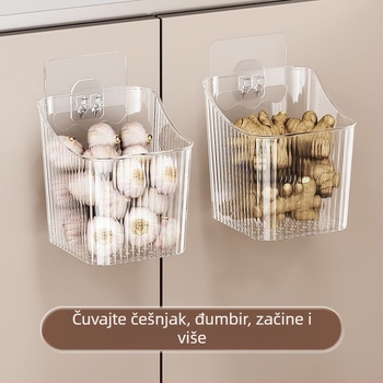 Zidni spremnik od nehrđajućeg čelika 304 za skladištenje luka, đumbira i češnjaka