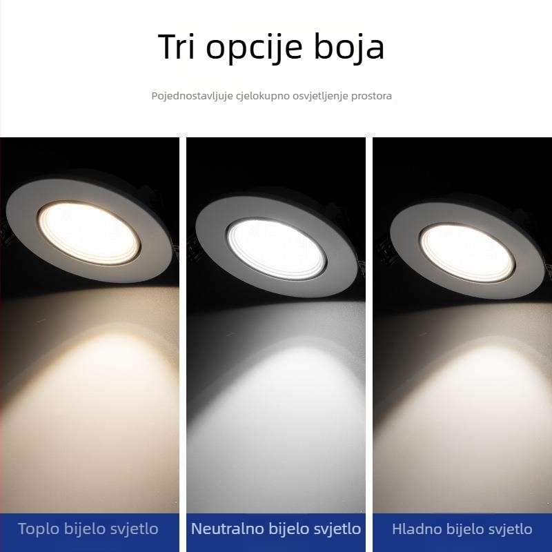 LED stropni spot s antibljestom COB ugrađeni downlight za dnevni boravak
