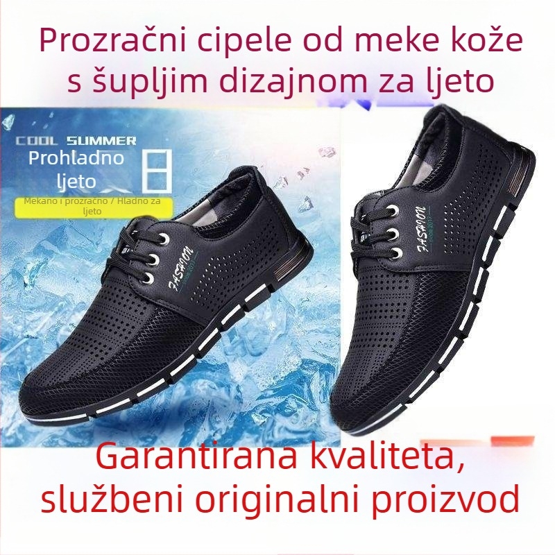 Muške ljetne mokasice s mekanom potplatom, prozračene i perforirane