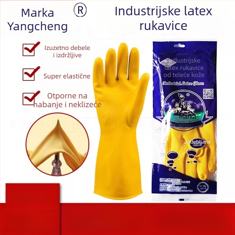 Yangcheng marka latex rukavice s beef tendon za industrijsku i kućnu upotrebu, za pranje suđa i čišćenje kuhinje, vodootporne, debele, otporne na habanje