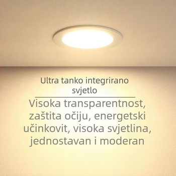 Ugrađena LED downlight svjetiljka, izuzetno tanka, visoke svjetline, štednja energije, integrirano aluminijsko kućište, moderni minimalistički dizajn