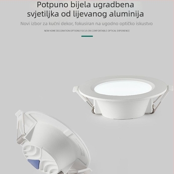 Ugrađena LED downlight svjetiljka, izuzetno tanka, visoke svjetline, štednja energije, integrirano aluminijsko kućište, moderni minimalistički dizajn
