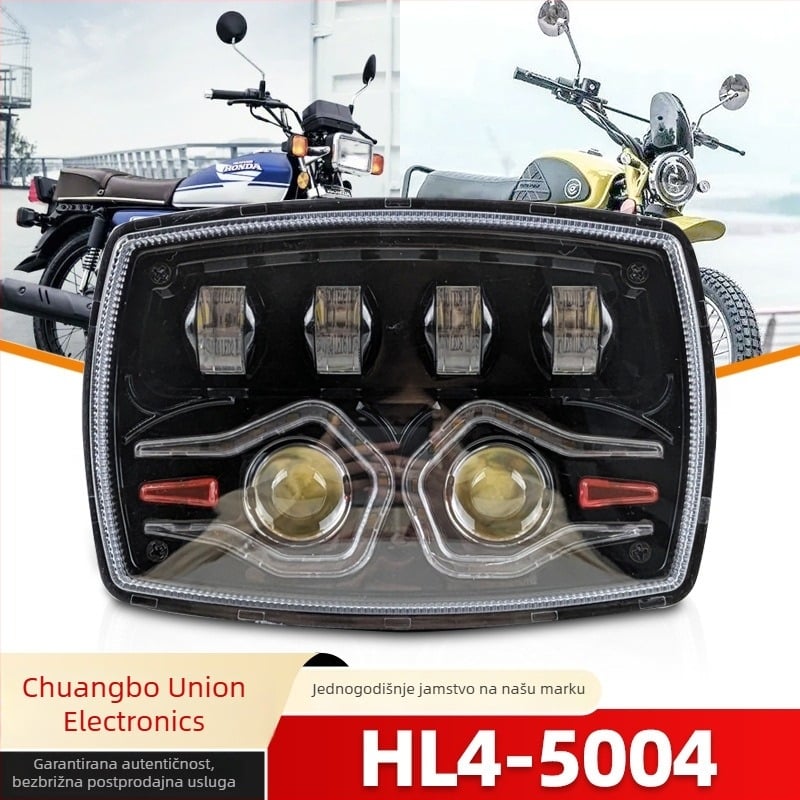 Integrirano LED svjetlo za motocikl i automobil, 13W niski snop / 16W visoki snop, bijeli Angel Eye, aluminijsko kućište, crna