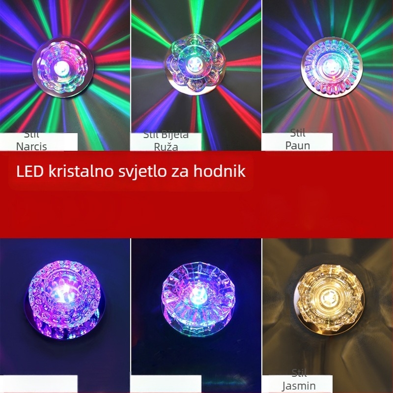 LED ugrađena kristalna cijevna downlight za dnevnu sobu i hodnik