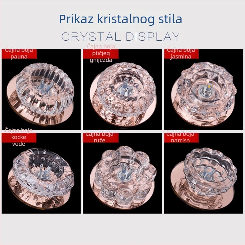 LED ugrađena kristalna cijevna downlight za dnevnu sobu i hodnik