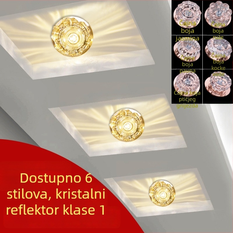 LED ugrađena kristalna cijevna downlight za dnevnu sobu i hodnik