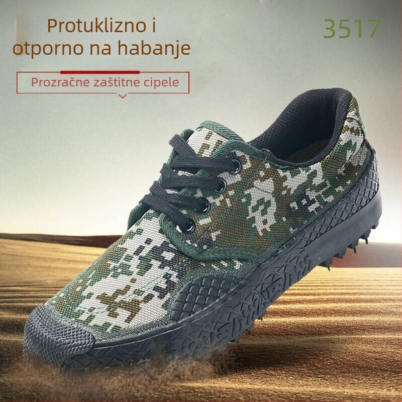 3517 Jiefang radne cipele, prozračne i otporne na habanje, zaštitne za gradilište, niskog profila, kamuflažne, protuklizne, unisex