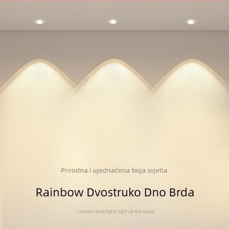 Rainbow Hill ugrađeni LED spot rasvjeta za kućni dnevni boravak, novi model 2025, ultra-tanki downlight i osvjetljenje zida oko televizora