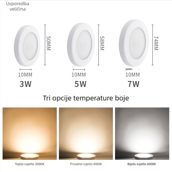 Tanko LED spot svjetlo, debljina do 1 cm, površinska montaža, za vitrine i vinske ormariće