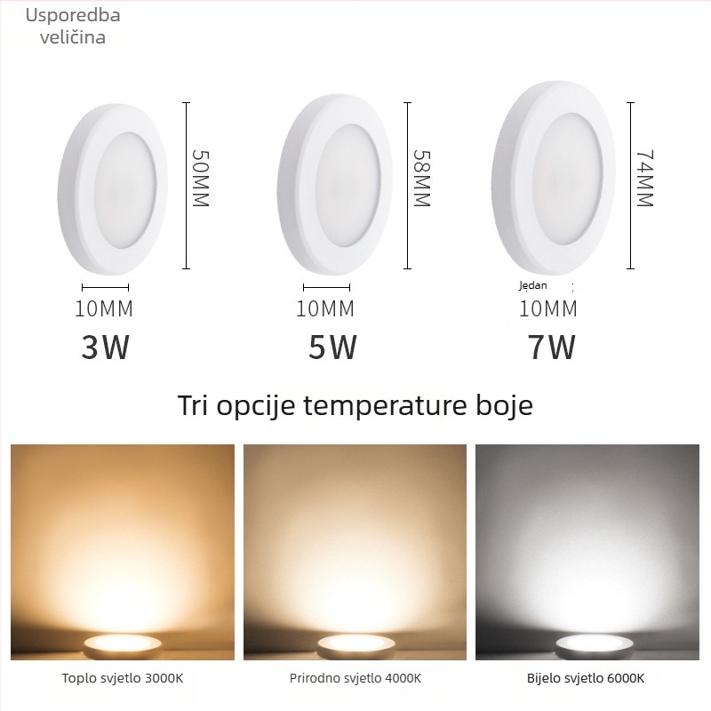 Tanko LED spot svjetlo, debljina do 1 cm, površinska montaža, za vitrine i vinske ormariće