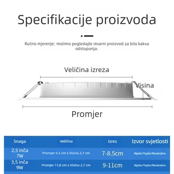 12–24–36 V LED niskonaponski ugrađeni downlight s glasovnim upravljanjem i radar senzorom ljudskog tijela