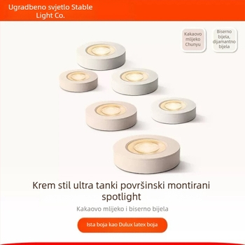 Ultra-tanki kružni downlight za površinski montiranje, za dnevni boravak i blagovaonu, COB LED, 3000K topla bijela, 16–20W, pametno upravljanje