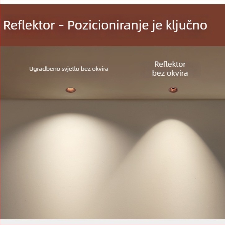 Three Pines retro-stil ugrađena LED plafonjera, crna orah završna boja, za hodnik, bez odsjaja