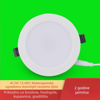 LED ugrađeni stropni downlight, niskonaponski 12–36V, aluminijsko kućište, otvori Ø50–160 mm