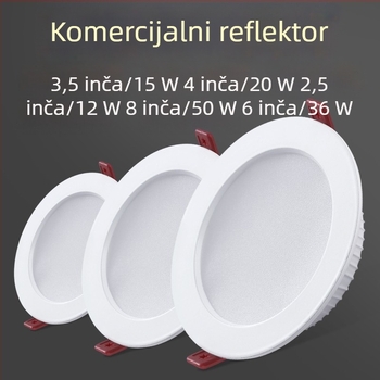 Izuzetno tanak LED downlight, ugrađeno stropno svjetlo, otvor od 4 inča (12 cm), 15W; 6 inča (18W) za kućnu i komercijalnu upotrebu