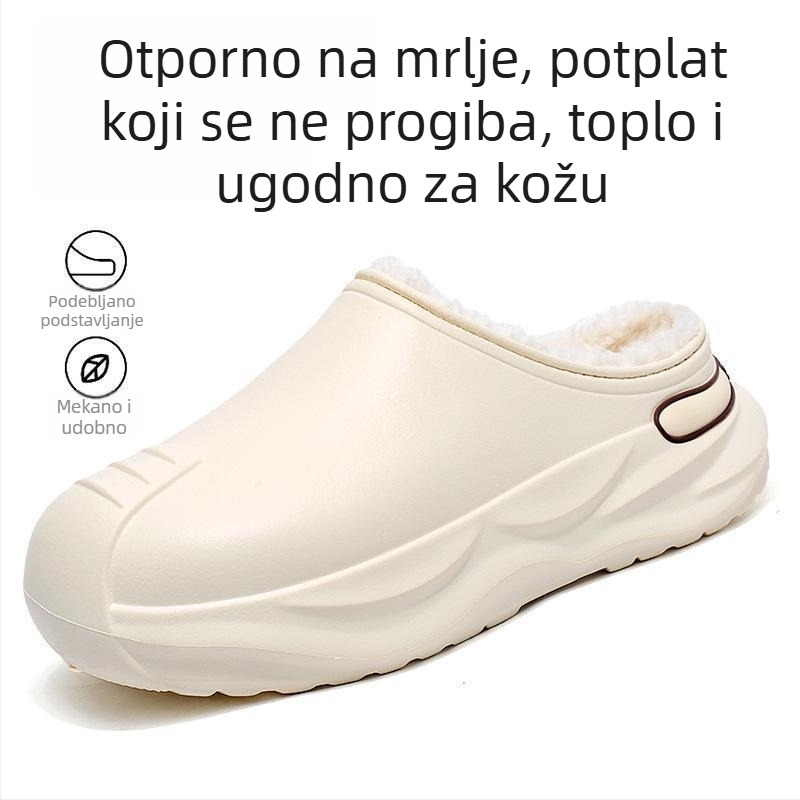 Muške zimske pamučne papuče s flisom, tople, vodootporne, protuklizne, lagane, za unutarnju upotrebu.