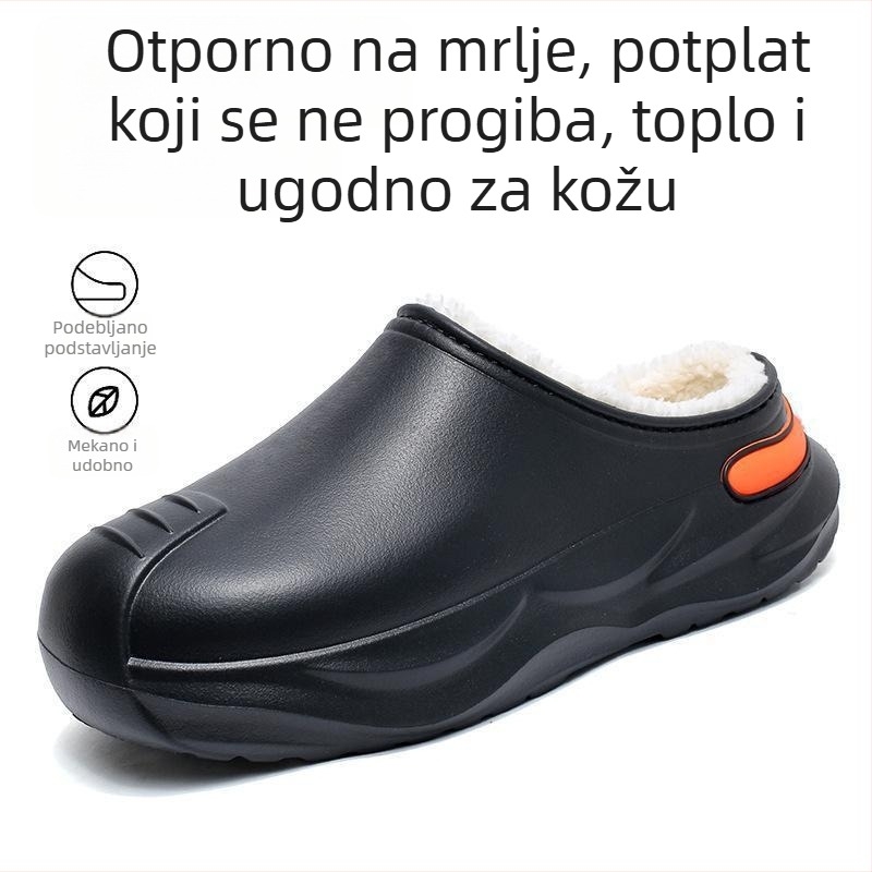 Muške zimske pamučne papuče s flisom, tople, vodootporne, protuklizne, lagane, za unutarnju upotrebu.