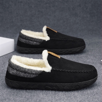 Muške slip-on čizme za snijeg s toplom flis podstavom, gornji dio od velura i debeli potplat