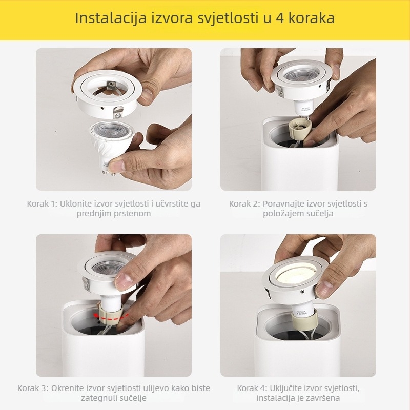 Dvojno GU10 stropno LED svjetlo, dnevni boravak, podesiv kut snopa
