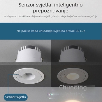 Ugrađeni LED downlight s detekcijom pokreta za hodnike, stepenice i ulaze - pali se pri približavanju, radar senzor, topla bijela 3000K