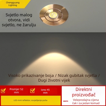 Ugradna LED spot svjetiljka promjera 4,5 cm za pultove i vitrine, mini downlight, 1W/3W višebojno svjetlo