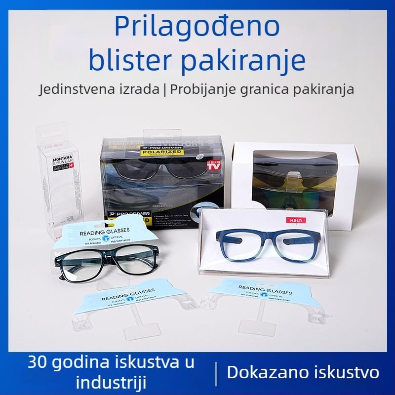 Prilagodljiva prozirna PVC kutija za pakiranje naočala