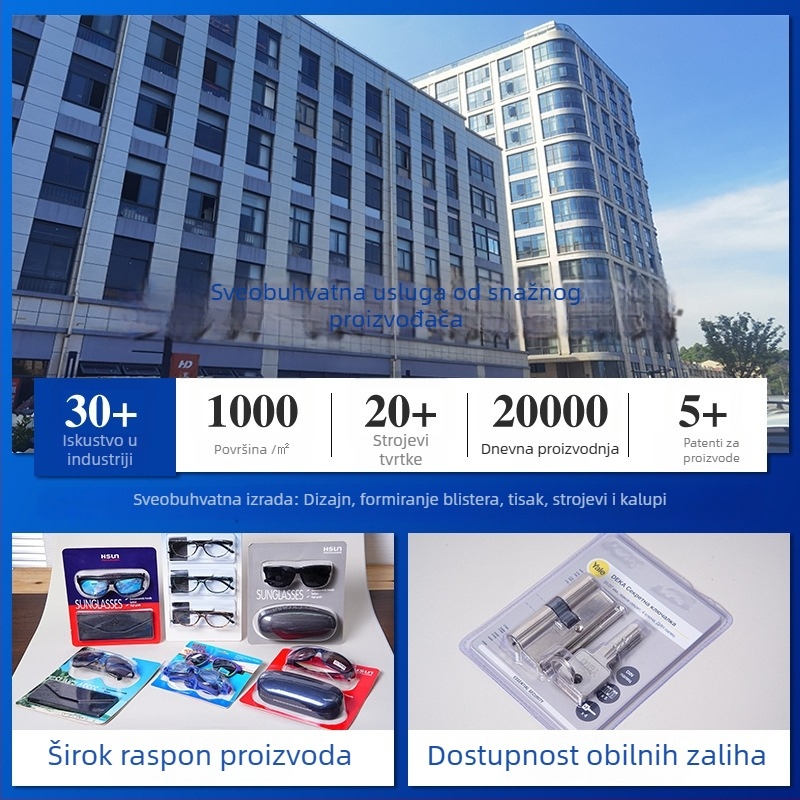 Prilagodljiva prozirna PVC kutija za pakiranje naočala